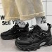 New Fashion Casual Clunky Sneaker ulzzang ins High Running Shoes-All Black-6811225