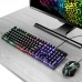 USB Wired Gaming Keyboard Mouse Combos PC Rainbow Colorful LED Backlit Gaming Mouse and Keyboard Set Kit for Home Office Gamer-6701157