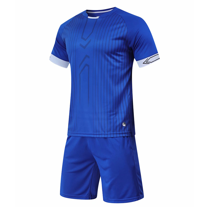2019 Blue 6 colour 2020 Football Kit Men's Sport Running Bike Football kit Custom logo Name number Football uniform set-1096829
