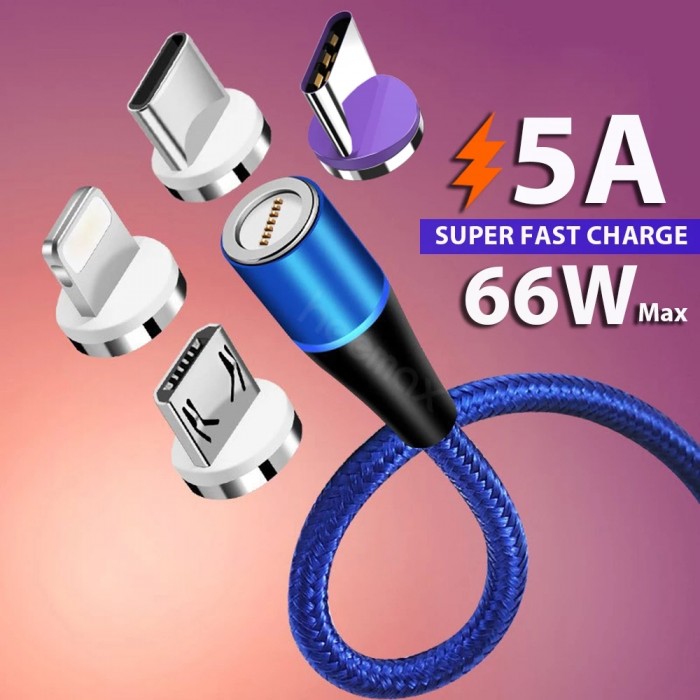 5A Magnetic USB Type C Cable SFC for Huawei 3A Fast Charge for iPhone Xiaomi Samsung OPPO Microusb Magnet USB Cable for android-5885232