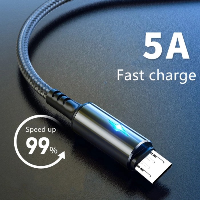 Micro USB Cable 5A LED Fast Charging Micro Data Cord For Huawei Samsung Xiaomi Android Mobile Phone Accessories Charger Cables-6169359