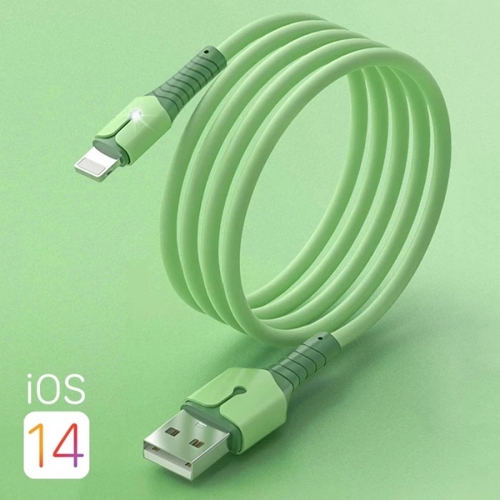 5A fast charging cable liquid silicone with light data cable for iPhone 13 12 Mini Pro Max XR 11 X mobile phone charging cable-9676766