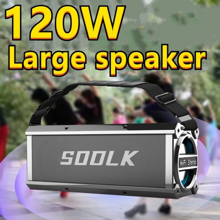 120W High Power Bluetooth speaker outdoor subwoofer portable wireless speaker TWS stereo audio with microphone caixa de som-5502793