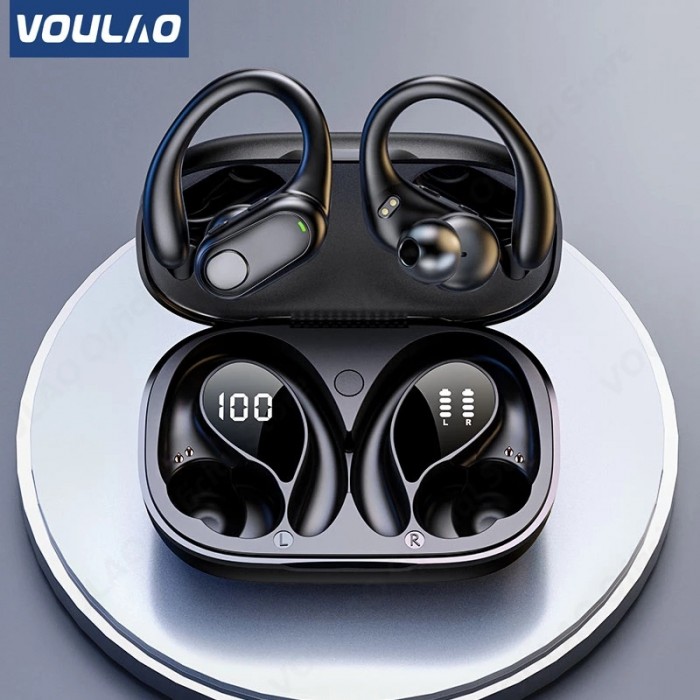 VOULAO TWS Bluetooth 5.3 Earphones WIth Mic Wireless Headphones HiFi Stereo Ear Hook Earbuds Noise Reduction Waterproof Headsets-8394634