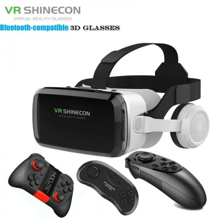 G04BS Wireless VR Glasses 3D Virtual Reality Box Google Cardboard Stereo Mic Headset Helmet for 4.7-7.2