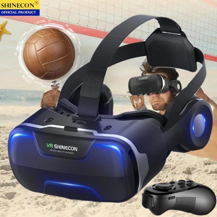 Blu-Ray VR Virtual Reality 3D Glasses Box Stereo VR Google Cardboard Headset Helmet for IOS Android SmartphoneWireless Rocker-319487