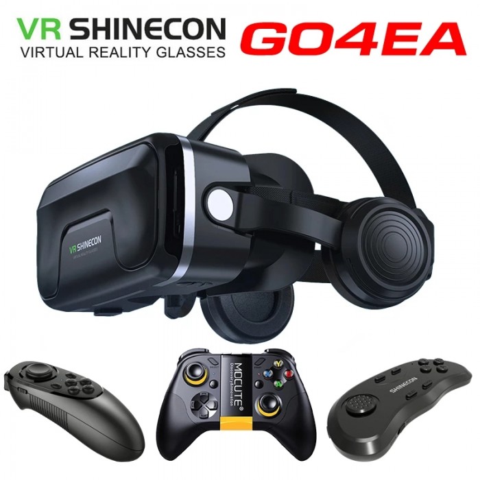 Original VR Shinecon 6.0 Headset Version Virtual Reality 3D Glasses Helmets Smartphone Full Package + Controller-6078289