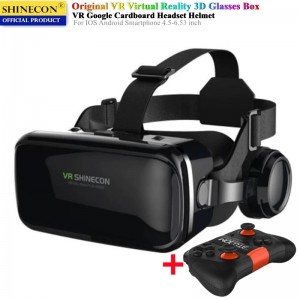 Original VR Virtual Reality 3D Glasses Box Stereo VR Cardboard Headset Helmet for IOS Android SmartphoneWireless Rocker-1674809