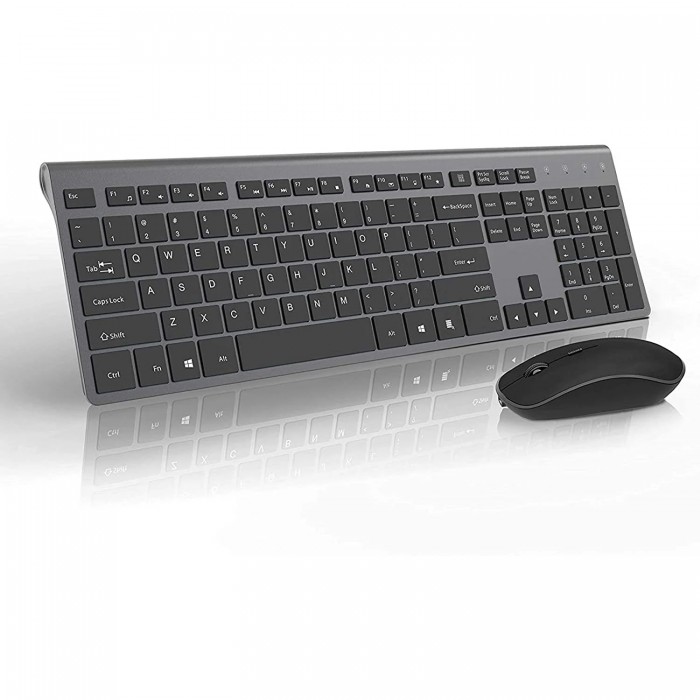 Rechargeable Wireless Keyboard Mouse 2.4G Full Size Thin Ergonomic And Compact Design For Laptop PC Desktop，Computer Windows-1732600