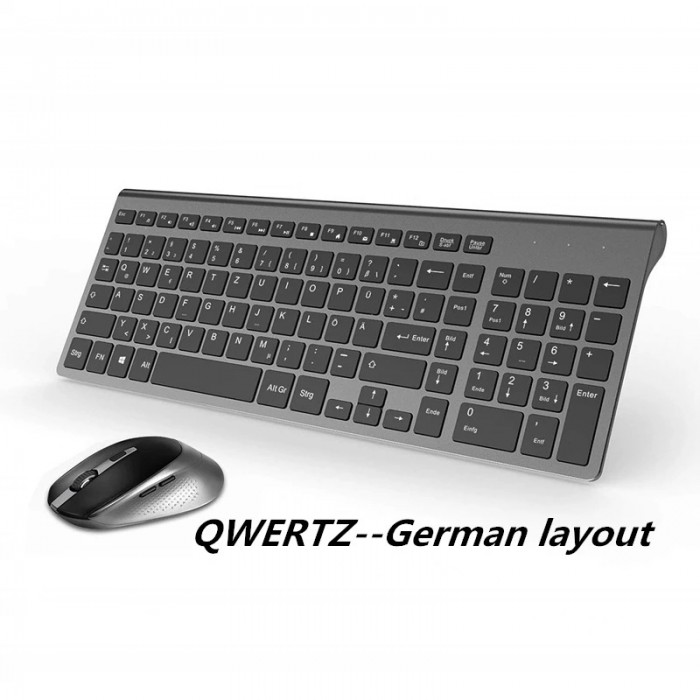 Rechargeable Wireless Keyboard Mouse 2.4G Full Size Thin Ergonomic And Compact Design For Laptop PC Desktop，Computer Windows-6490246
