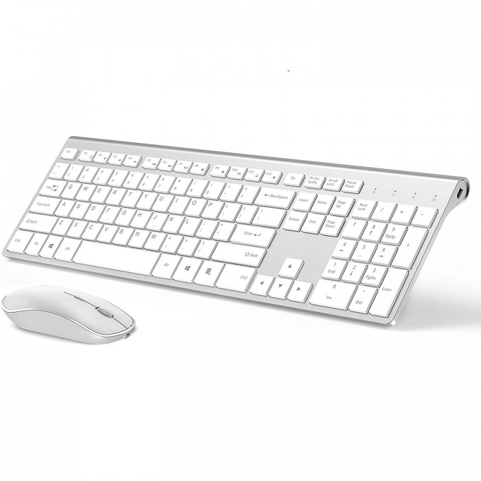 Rechargeable Wireless Keyboard Mouse 2.4G Full Size Thin Ergonomic And Compact Design For Laptop PC Desktop，Computer Windows-4028317